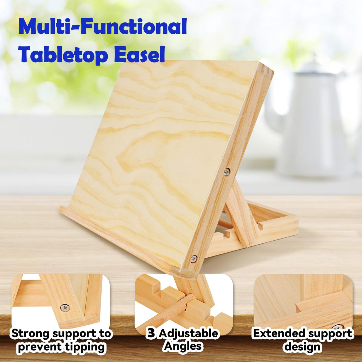 Easel for Painting - Tabletop Easel Stand, Adjustable Angle Art Wooden Easels for Painting, Canvases, Books, Artwork Displays Etc,13 4/5 Inches by 11 2/5 Inches DRAWLEX