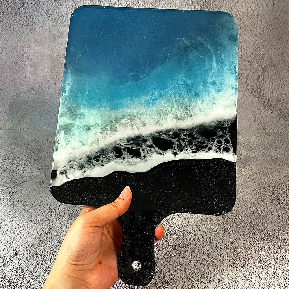 RESINWORLD 13.18'' x 8.26'' x 0.5'' Charcuterie Board Mold, Large Deep Searving Tray Silicone Molds for Epoxy Resin, Cutting Board Mold for Resin, Serving Board Resin Silicone Mold ResinWorld