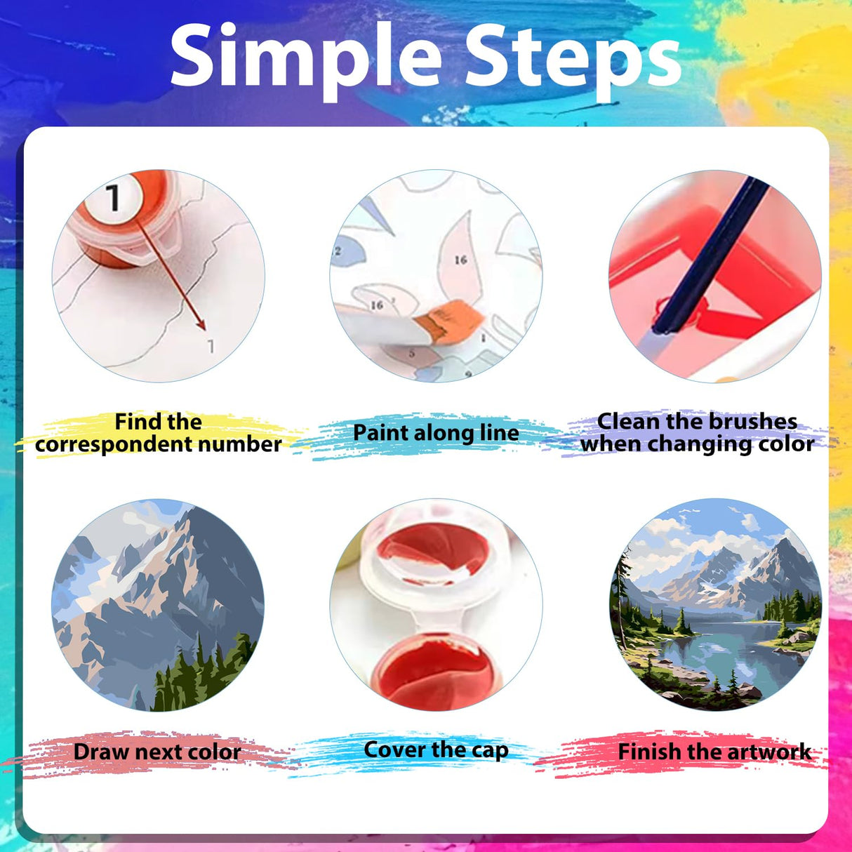 xcemhil Paint by Numbers Kit for Adults Landscape, Paint by Number Forest and Stream, Paint by Numbers Kit for Adults Beginner for Gift and Home Wall Decor 16x20 Inch xcemhil