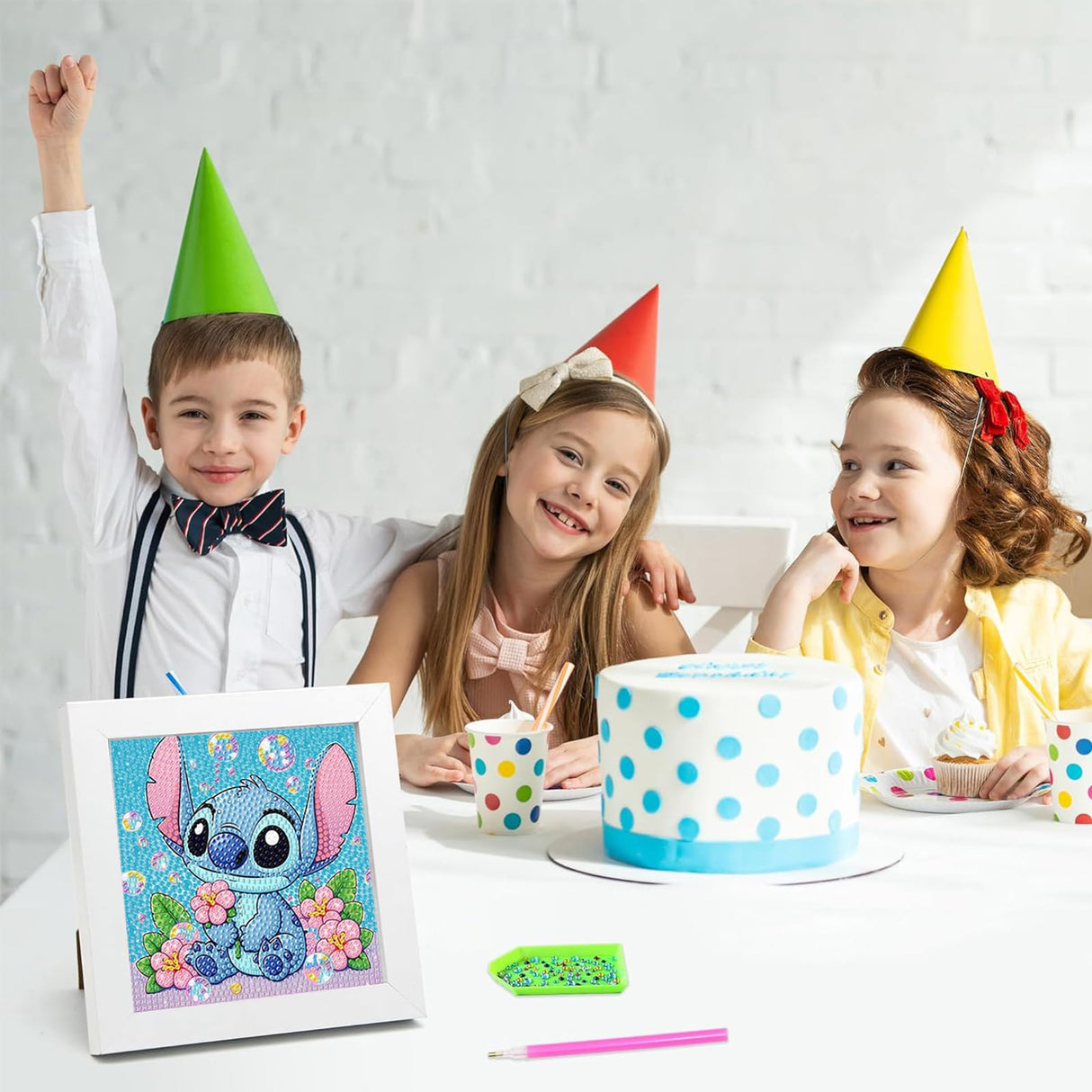 Gearock Diamond Art Kits for Adults Beginners, Small 5D Diamond Painting Kits with Wooden Frame, Easy DIY Cute Big Gem Kits for Cartoon Lovers Halloween Christmas Birthday Gifts, 7x7 Inch Gearock