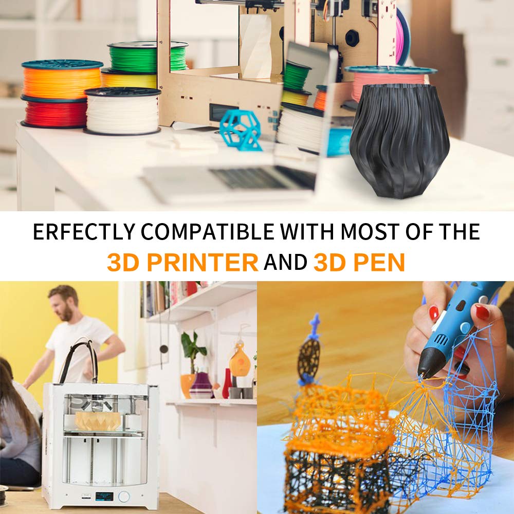 NOVAMAKER PETG Black Filament 1.75mm,Toughness Enhanced petg Vacuum Sealed,Accuracy +/- 0.02mm, 1kg(2.2lbs) Spool, 3D Filament petg NovaMaker