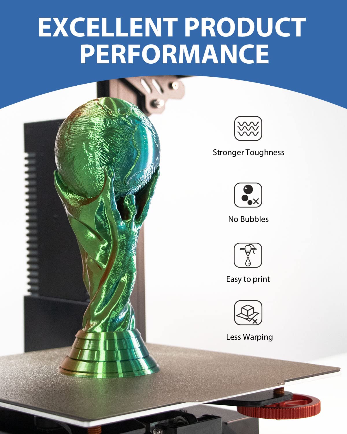 Aceaddity Silk Magic PLA 3D Printer Filament, Dual-Colour Co-Extrusion 1.75mm 3D Printing PLA Filament, Shiny Silk Coextruded PLA, Dimensional Accuracy +/- 0.02 mm, 1kg/2.2lbs (Blue-Rose Red) Aceaddity