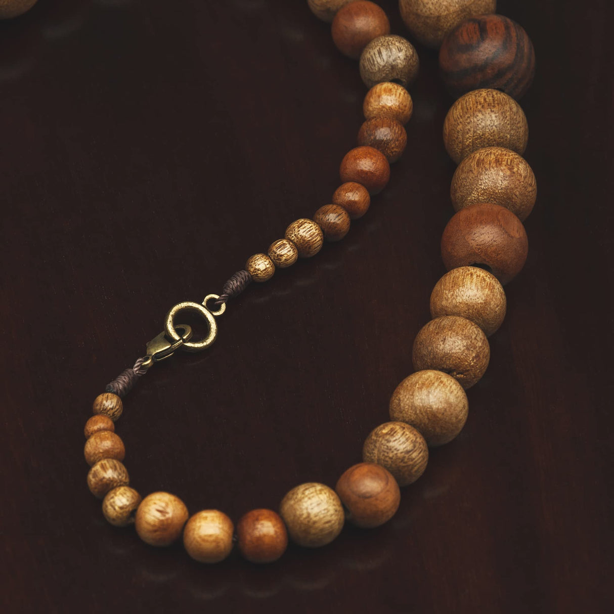 Nanalou Wooden Beads Necklace (Walnut) Nanalou