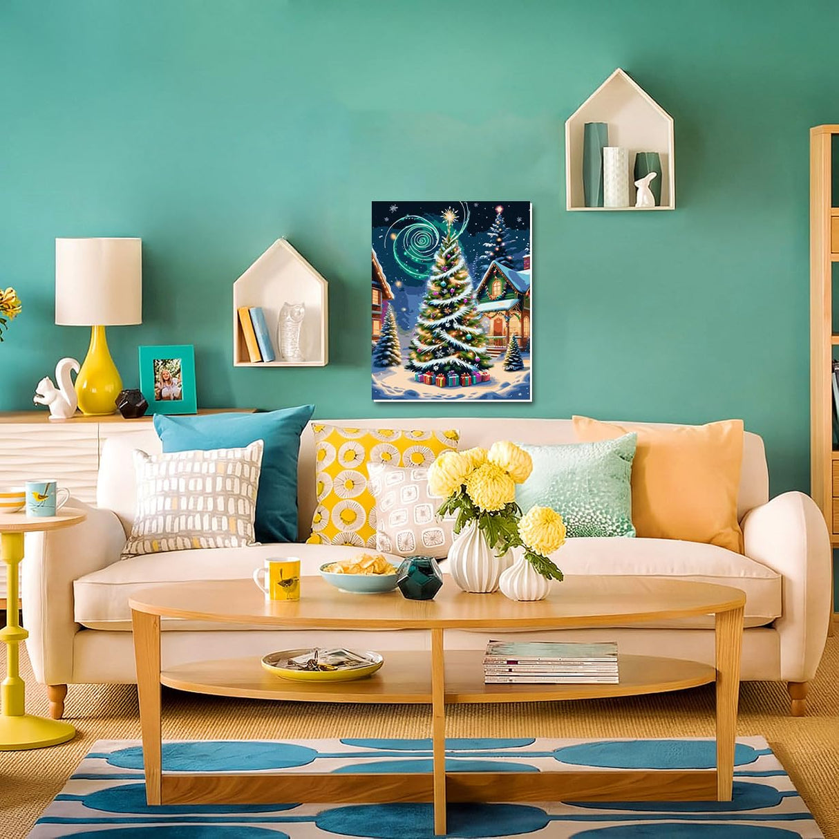 GOUGOUFAFA Christmas Tree Paint by Numbers Kit for Adults- Christmas Tree Paint by Numbers Kit for Adults Beginner, Adult Paint by Number Kits on Canvas Arts Crafts for Adults(16 x 20 Inch) GOUGOUFAFA