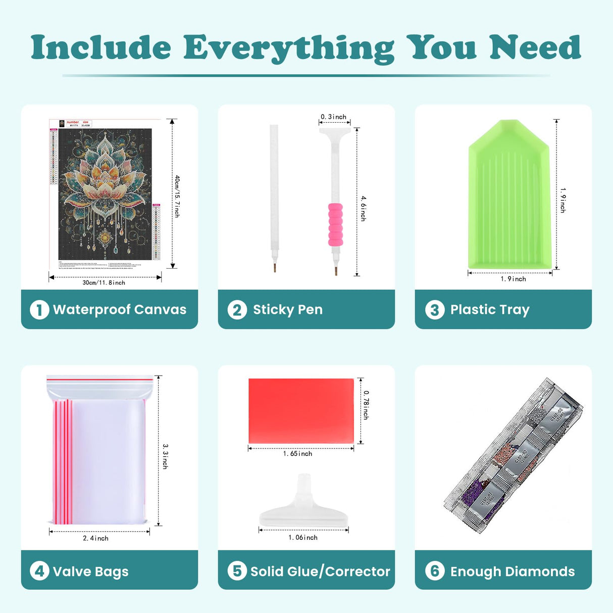 SENQAO Diamond Art Kits for Adults - Mandala Lotus Flower Diamond Painting Kits DIY 5D Full Drill Diamond Dots Paintings with Diamonds Gem Art and Crafts for Home Decor 12x16 Inch SENQAO