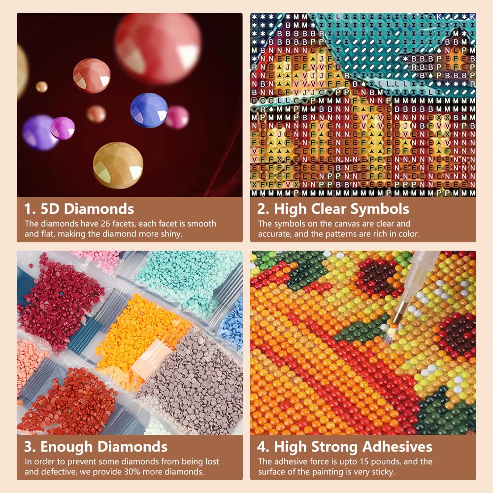 SJUTOUCI Diamond Painting Kits for Adults, Landscape Diamond Art Kits for Beginners, 5D DIY Full Drill Gem Craft Art for Home Decor 12x12 inch, Cabin by The Lake SJUTOUCI