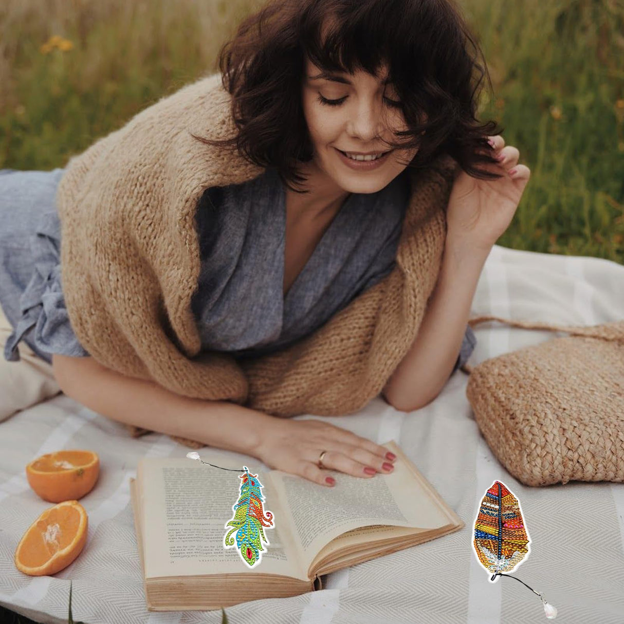 TDOOW 8 PCS Diamond Art Painting Bookmarks for Adults, Feather Diamond Art Bookmarks, Butterfly Corner Painting Book Mark Kits Craft DIY Diamond Art Kits Gem Small Dotz Gifts TDOOW