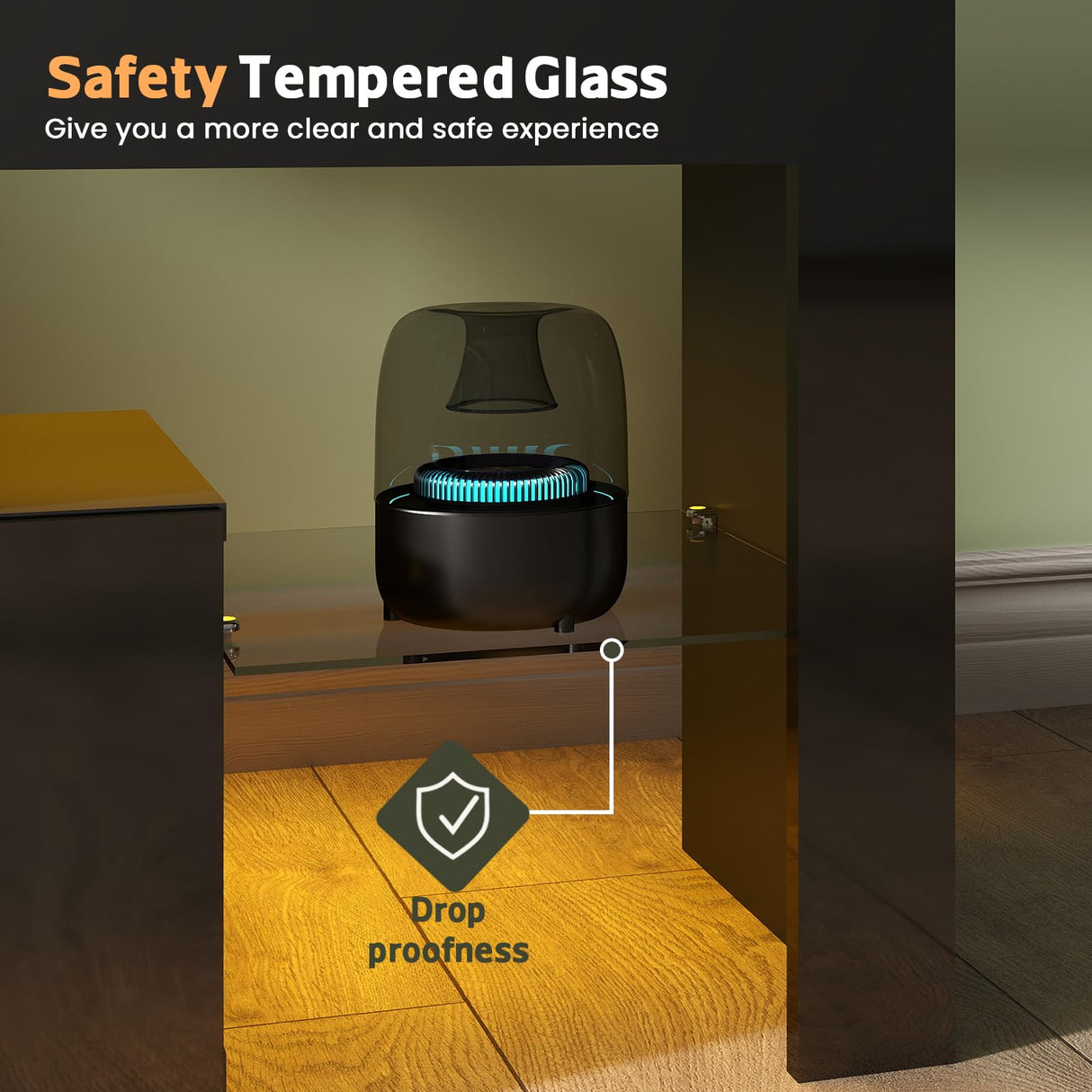 Lamtor TV-Stand with Mount 75 inch - LED TV Stand with Power Outlet & Drawers, Modern Entertainment Center with Mount for Living Room, Bedroom, Black Lamtor