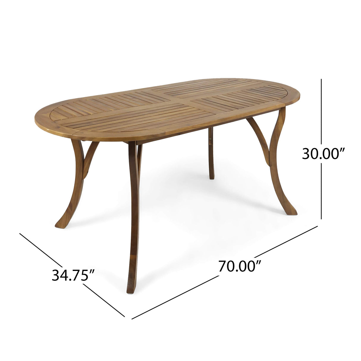 Christopher Knight Home Baia Outdoor 70" Oval Acacia Wood Dining Table, Teak Christopher Knight Home