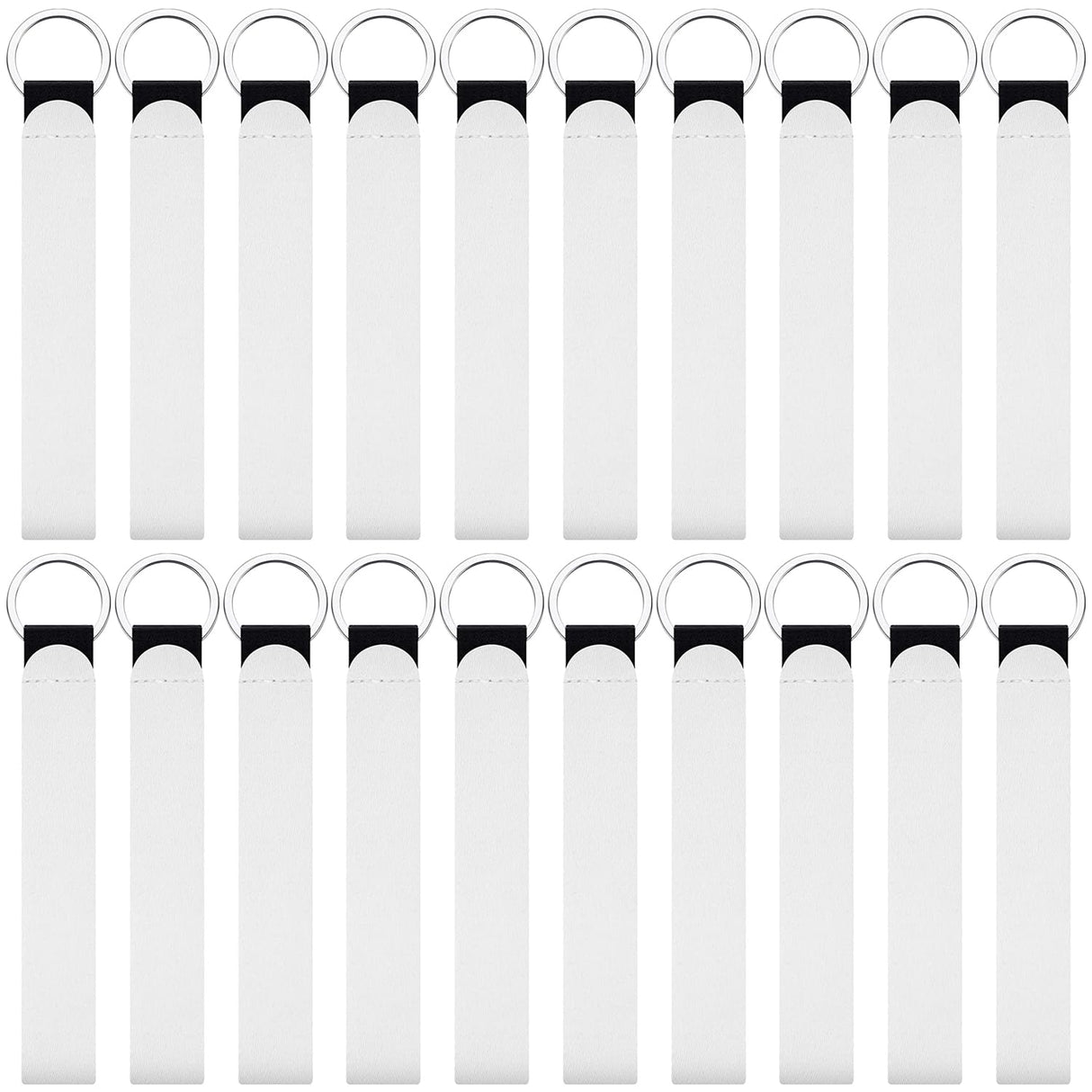 20 Pcs Sublimation Blanks Wristlet Keychain, MaehSab DIY Sublimation Neoprene Wristlet Strap Lanyard, Heat Press Transfer White Sublimation Wrist Key Blanks DIY Crafts for Women MaehSab