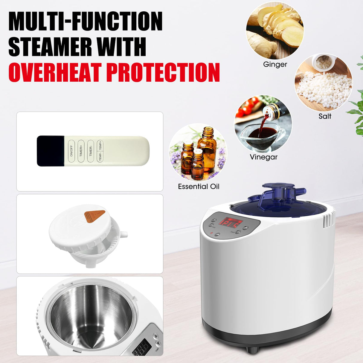 MXMZHXU Home Portable Steam Sauna, 3Ft*3Ft*6Ft Sauna Tent Sauna Box with 3L 1200W Steamer, Remote Control, Folding Chair, 15 Levels 60 Mins Working(Wider&Taller 3Ft*3Ft*6Ft,Black) MXMZHXU