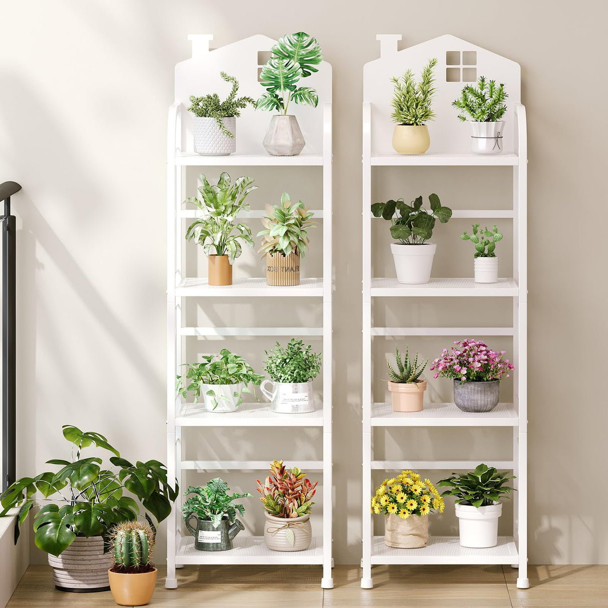 CICUFY Kids Book Shelf, 4-Tier Small Bookcase White Metal Bookshelf Modern Narrow Ladder Shelf Standing Display Shelves Storage Shelving Unit for Bedroom,Office,Living Room,Bathroom CICUFY