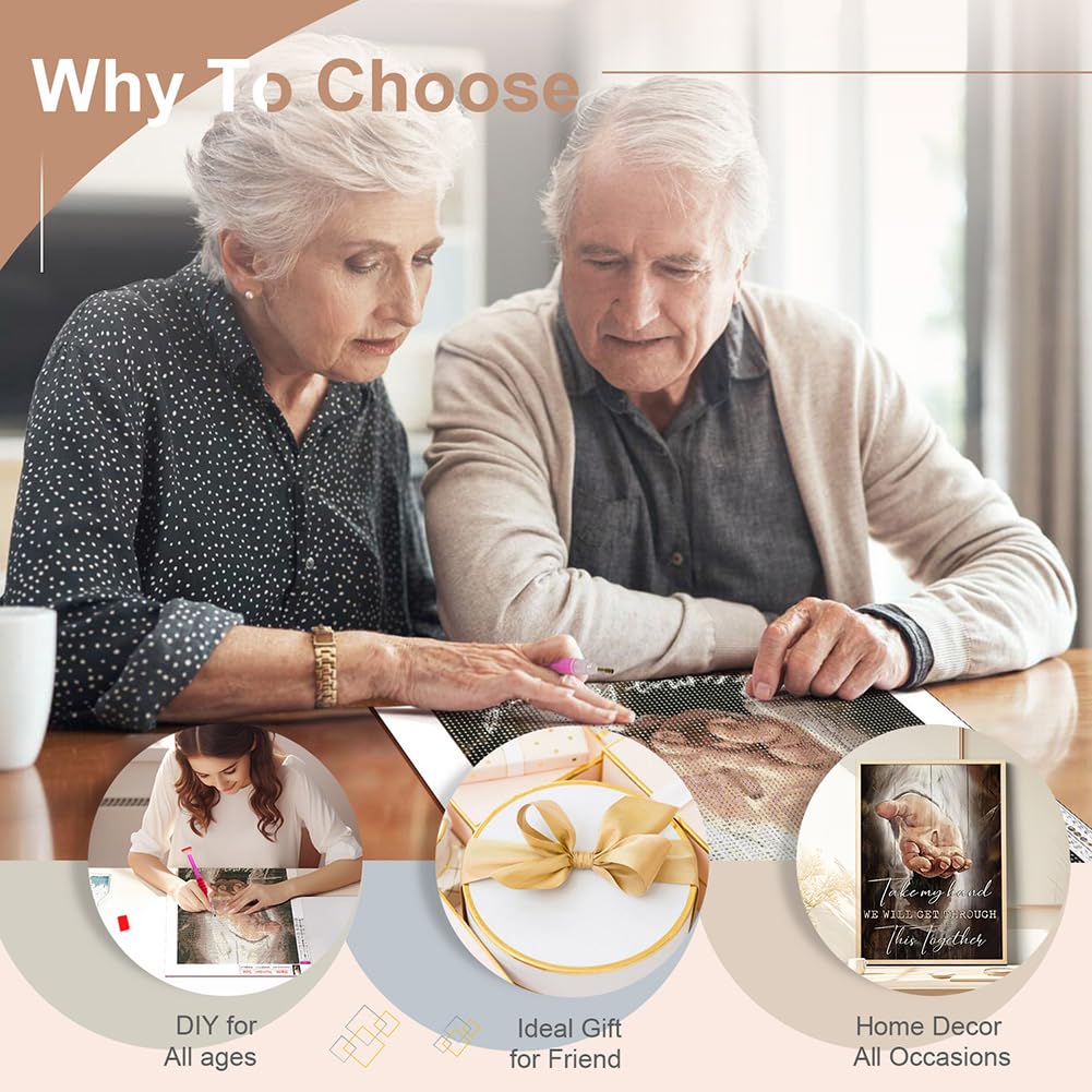 Sanjee Diamond Painting Kits for Adults, Christ Diamond Art Kits for Beginner, 5D DIY Round Full Diamond Dots Paintings for Home Wall Decoration Gift, 12x16inch Sanjee