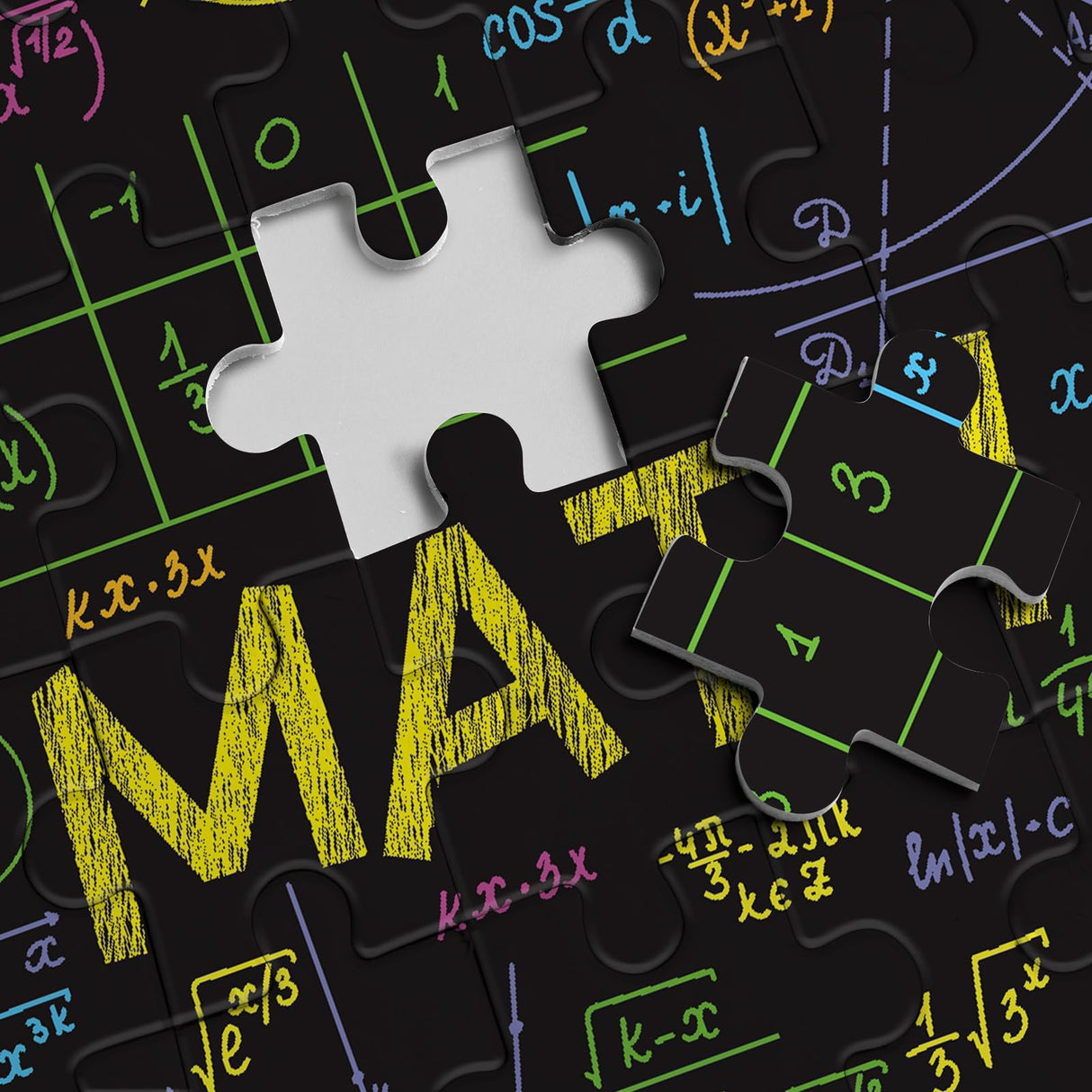 Math Formulas Puzzles 1000 Pieces for Adults, Impossible Difficult Jigsaw Puzzles Neon Art Puzzle, Funny Family Puzzle Collage Challenging Puzzles BBOLDIN
