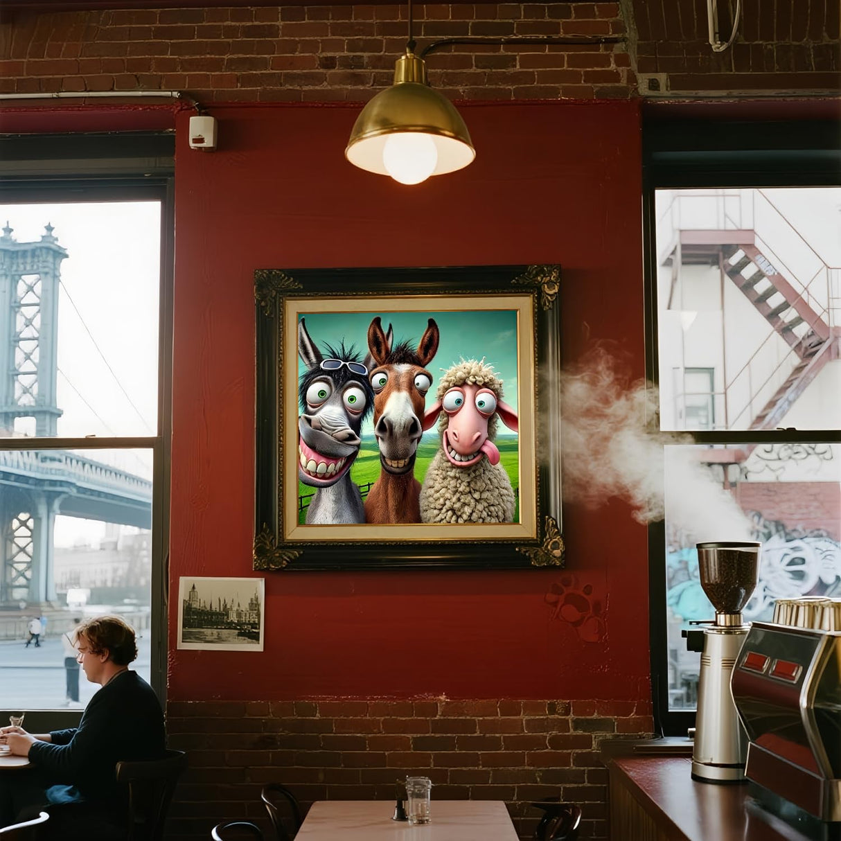 5D Diamond Art Kits for Adults Beginners,Crazy Animals DIY Full Round Drill Diamond Painting Kits,Donkey Horse Sheep Paint by Diamonds Dots Gem Art Easy,Home Wall Decor 14X14 Inch Acelii