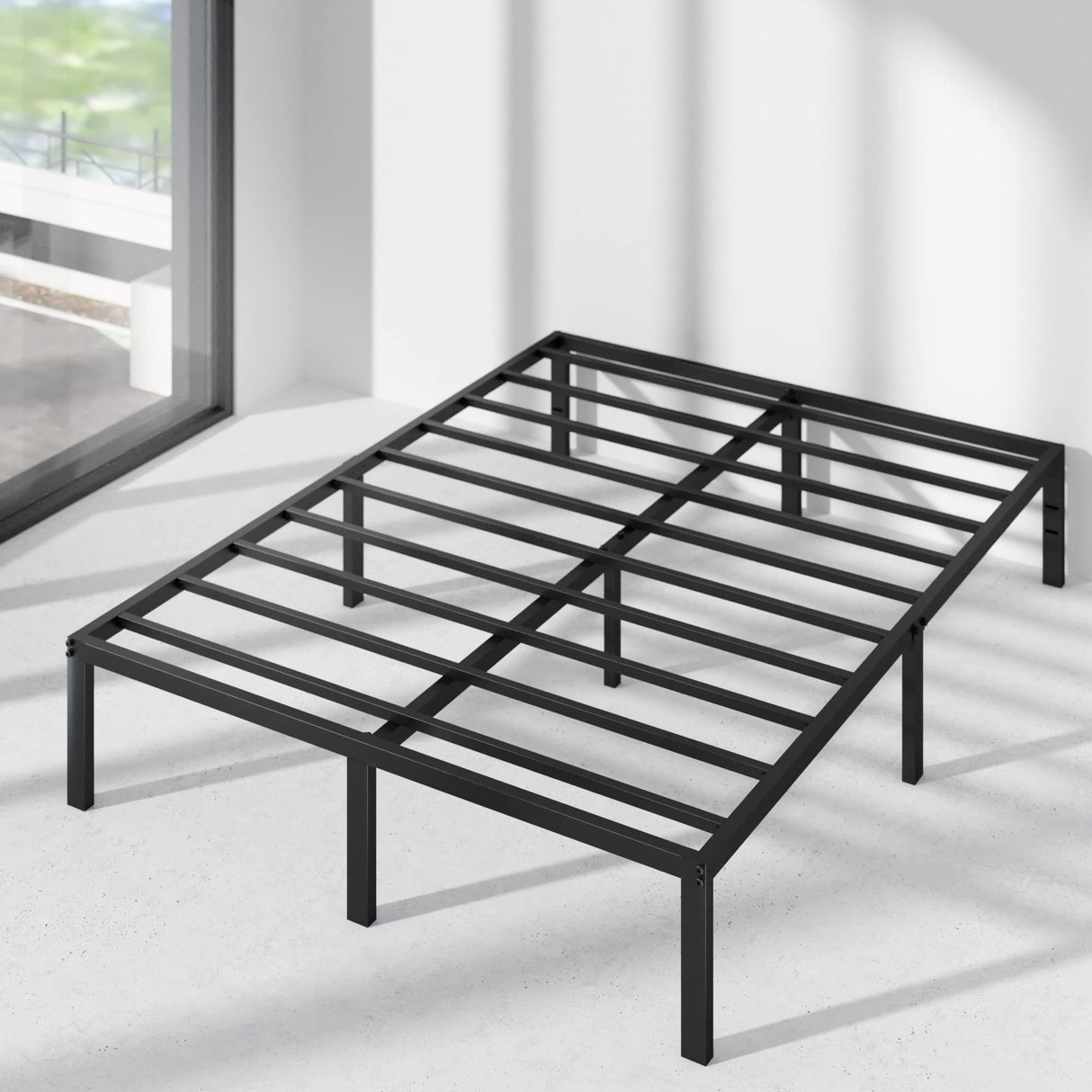 ZINUS Yelena 14 Inch Metal Platform Bed Frame, Steel Slat Support, No Box Spring Needed, Easy Assembly, Queen Zinus