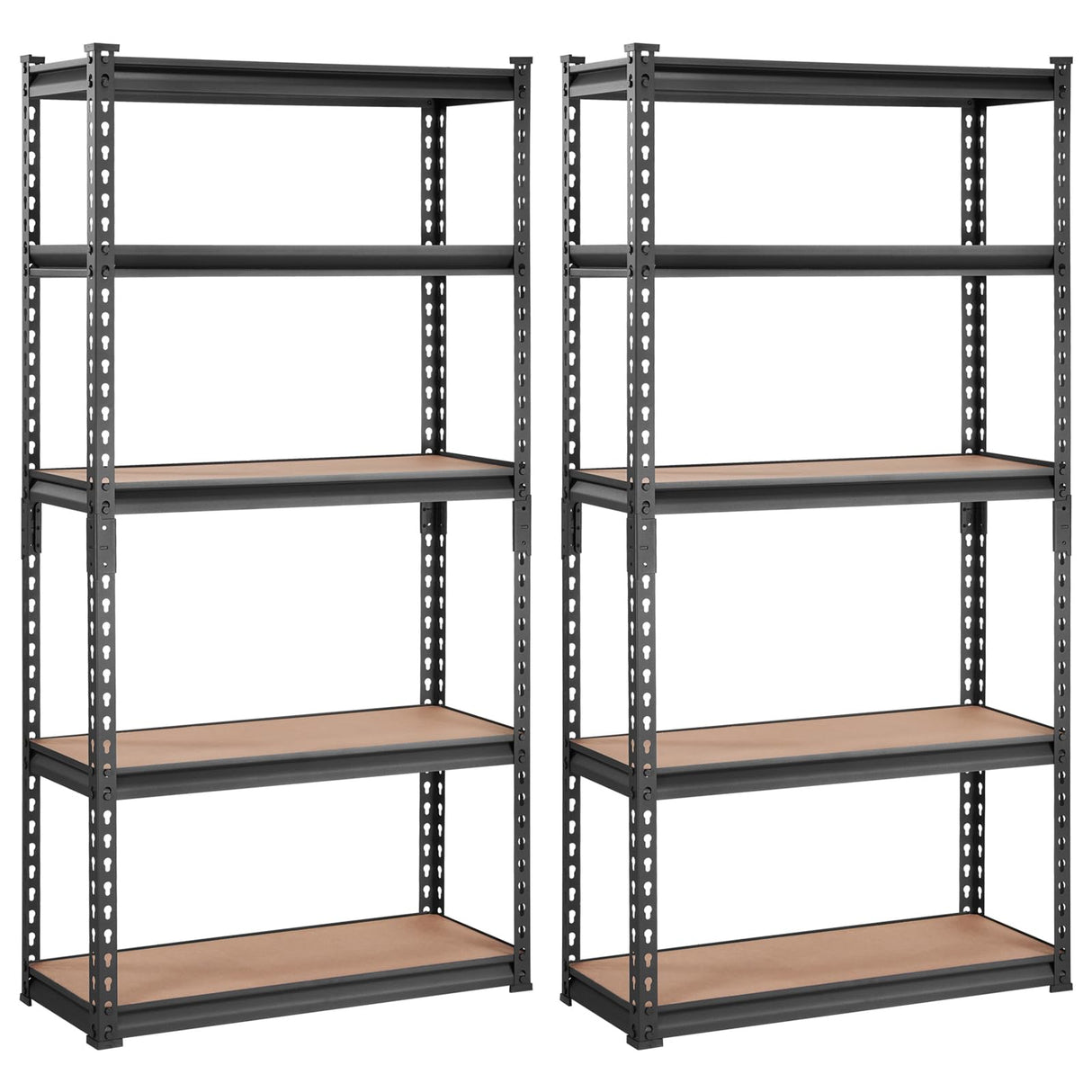 VEVOR Storage Shelving Unit, 5-Tier Adjustable, 2000 lbs Capacity, Heavy Duty Garage Shelves Metal Organizer Utility Rack,2 Pack, 30" L x 12" W x 60" H VEVOR