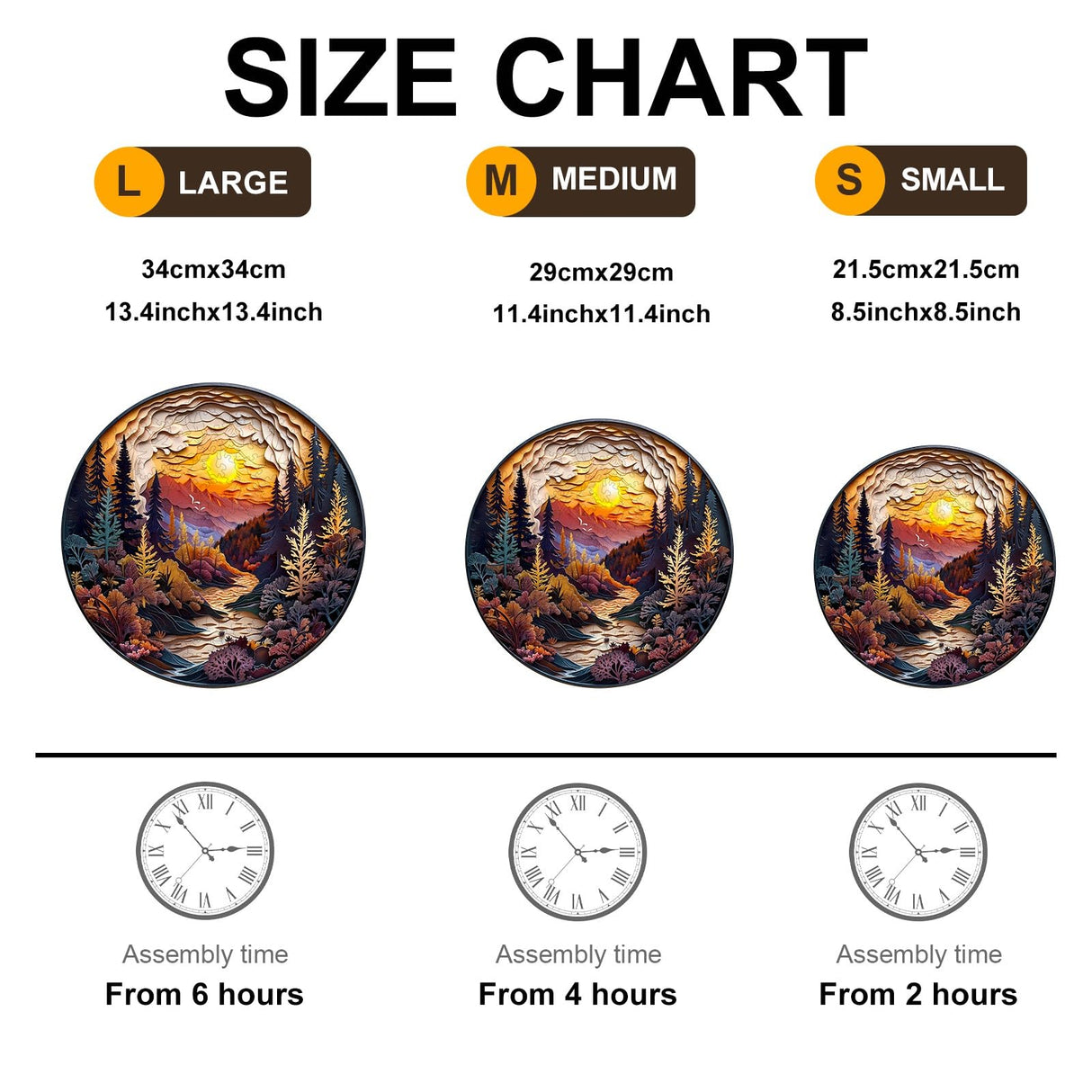 Wooden Puzzle for Adults-3D Sunset Forest Wooden Puzzle Unique Shape Advanced Animal Jigsaw Puzzle for Adults and Kids,Best Gift,Wood Puzzles,Challenge Wooden Jigsaw Puzzle (S-8.5 * 8.5in-100pcs) Welsky