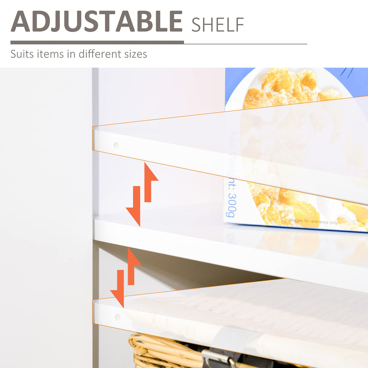 HOMCOM 3 Door Sideboard Buffet Cabinet, Kitchen Cabinet, Coffee Bar Cabinet with Chevron Pattern, Adjustable Shelf and Metal Legs, Natural Wood HOMCOM