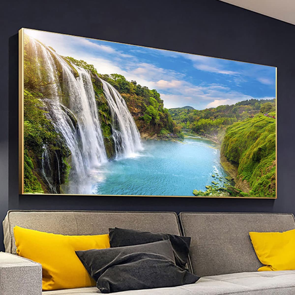 Instarry DIY 5D Diamond Painting Kits for Adults Large Size Full Drill Waterfalls and Lakes Mosaic Rhinestones Embroidery Wall Decorations Art Kit 31.5x15.7 inch Instarry