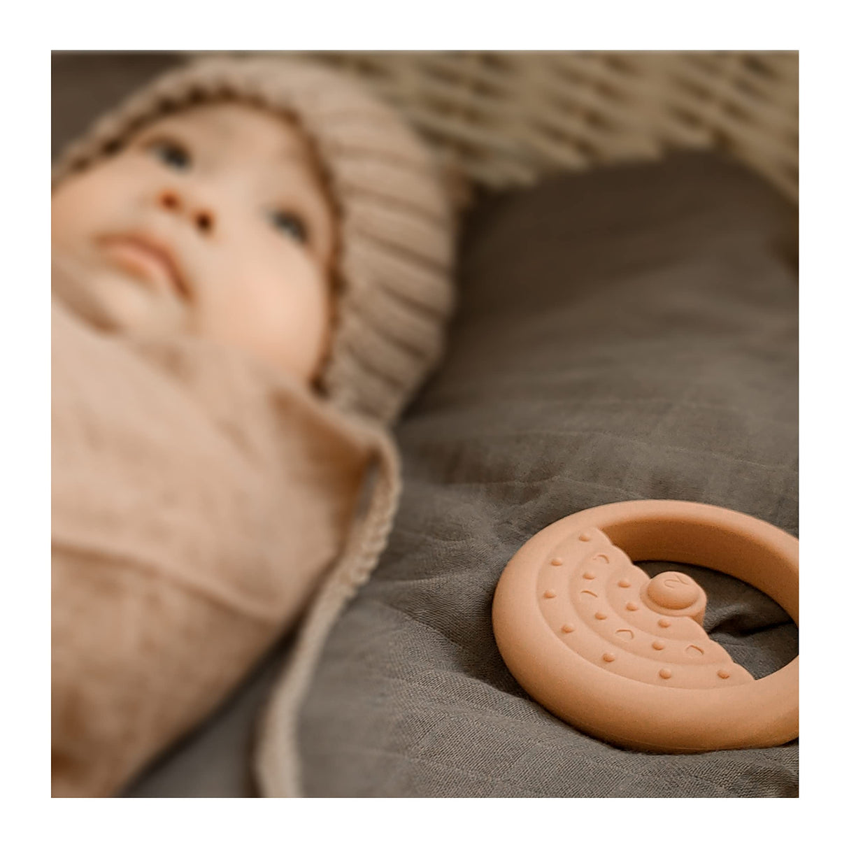 Moonkie Stacks of Circles Soft Teething Toy | Educational Learning Baby Toy | Stacking Ring Toys for Babies Boy and Girl | 7 Piece Teethers Set Moonkie