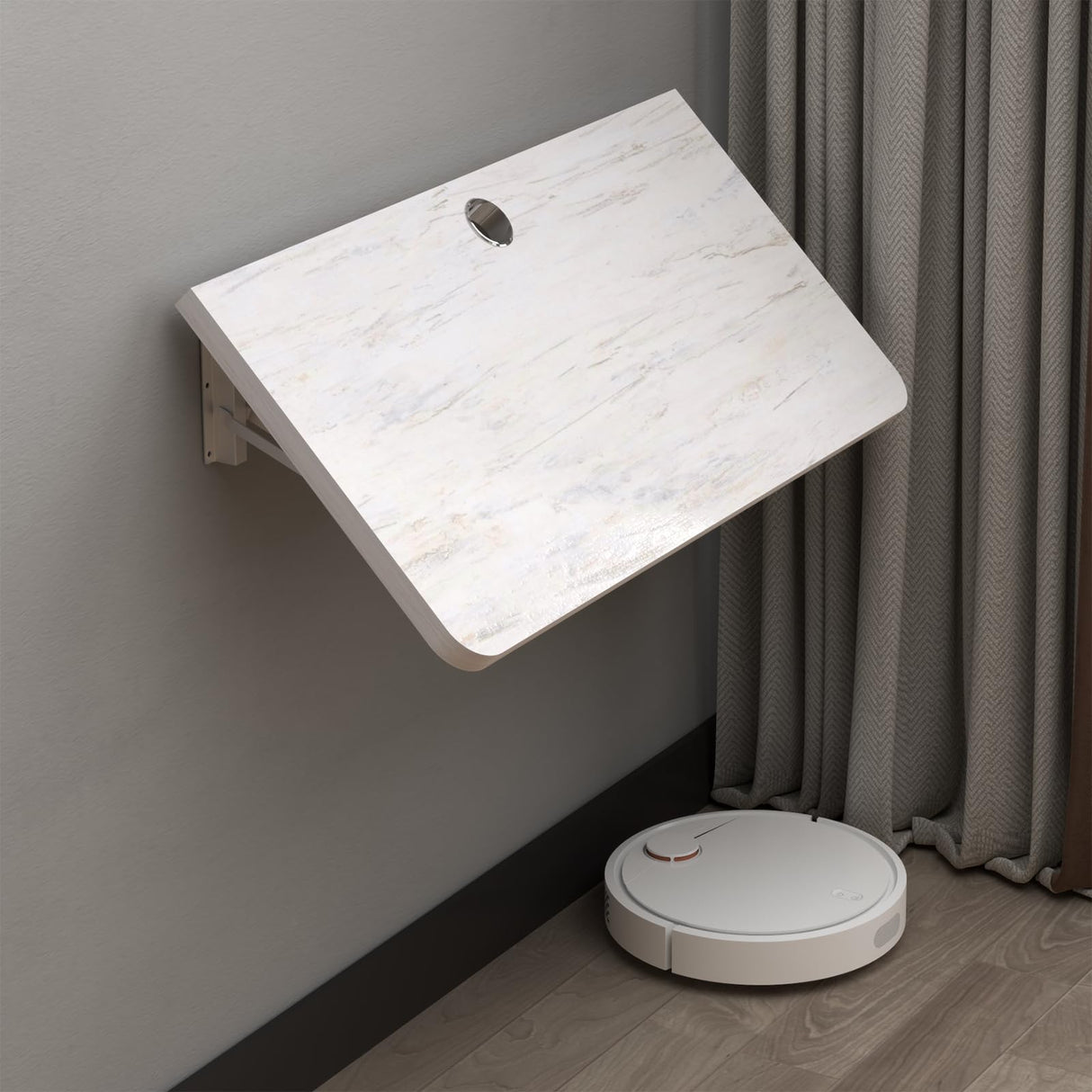 Pmnianhua Wall Mounted Desk,31'' Wall Mounted Drop Leaf Table,Drop Down Table,Folding Table,Fold Down Wall Desk,Floating Desk for Wall Laundry Room Bar Home Office Small Space(White) Pmnianhua