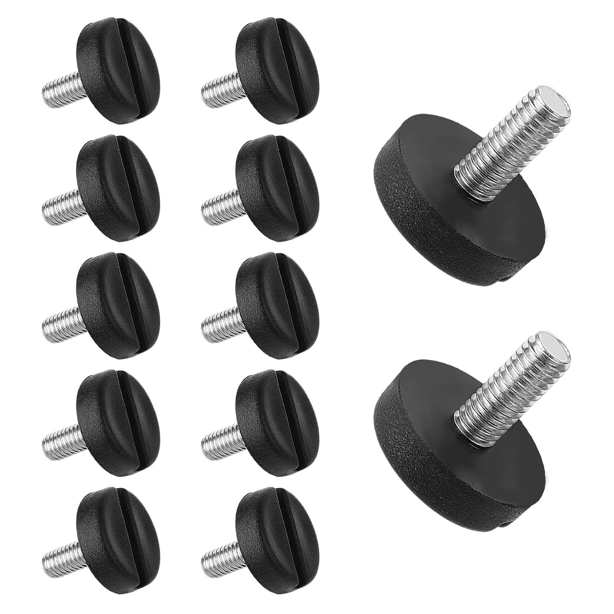 DSLSQD 12 Pack Furniture Leveling Feet Adjustable Furniture Feet Table Legs Heavy Duty Leveling Feet Screw on Furniture Levelers for Table Cabinets Chairs Bar Stool Desk Dresser Wood Legs (M6) DSLSQD