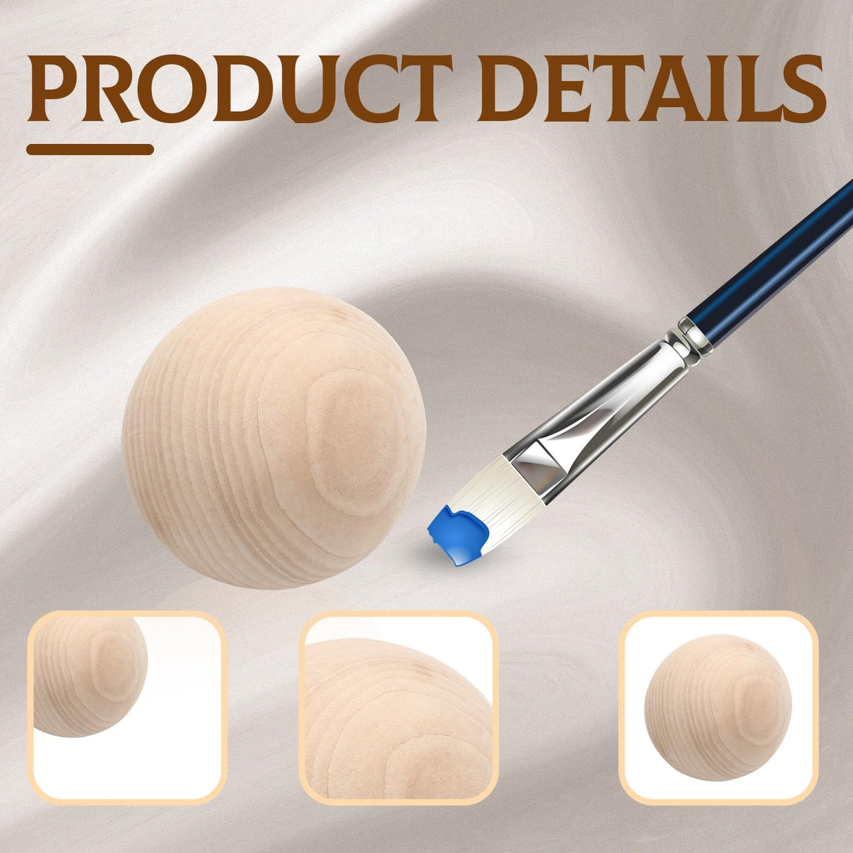 Uenhoy 4 Pcs Wooden Round Ball 3 Inch Unfinished Natural Wood Balls Wooden Spheres for Crafts and DIY Projects Uenhoy