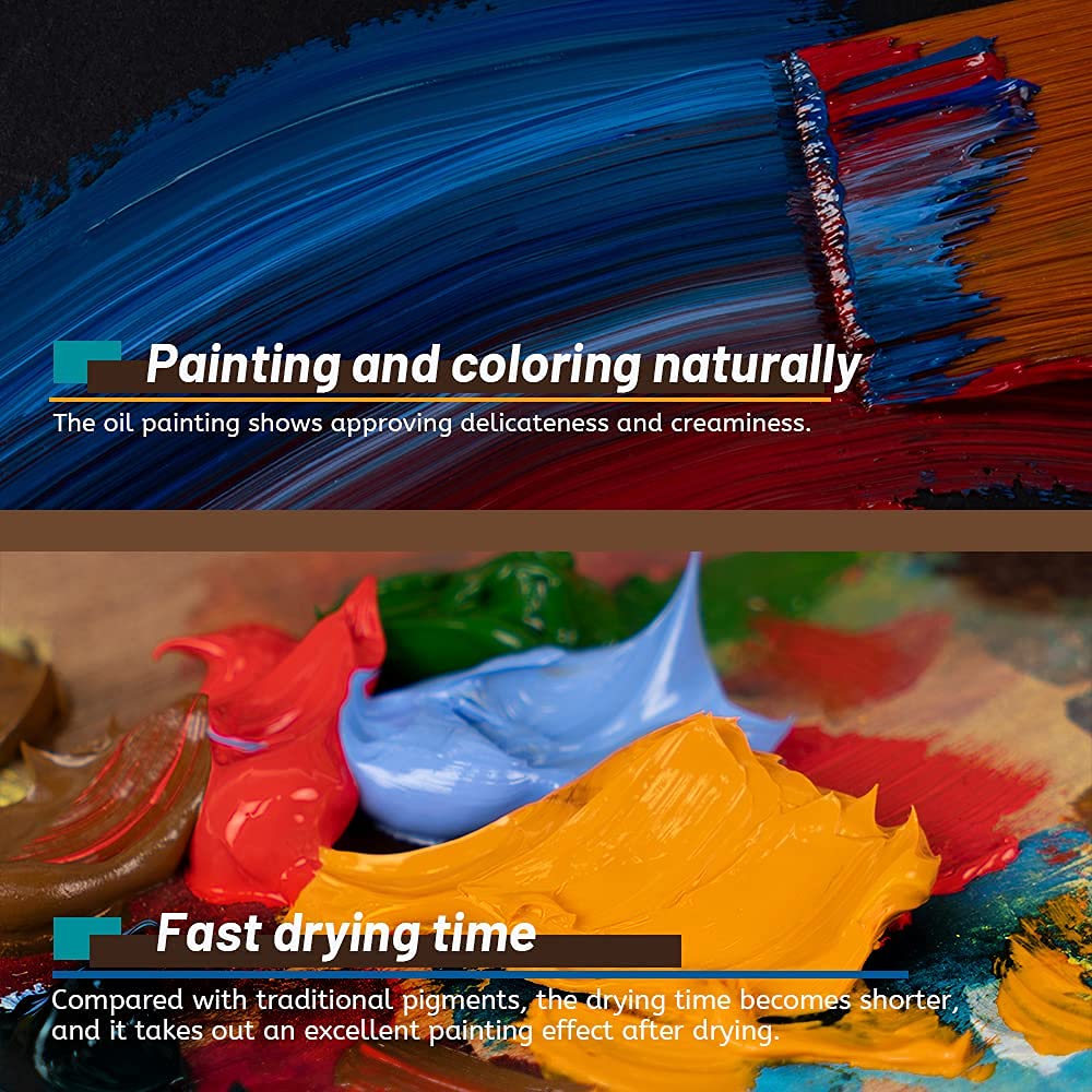 Paul Rubens Oil Paint, 20 Bright Oil Colors with High Saturation, 50ml Large Capacity Tubes, Faster Drying Time with Creamy Texture and Consistency for Artists, Students, Beginners Paul Rubens