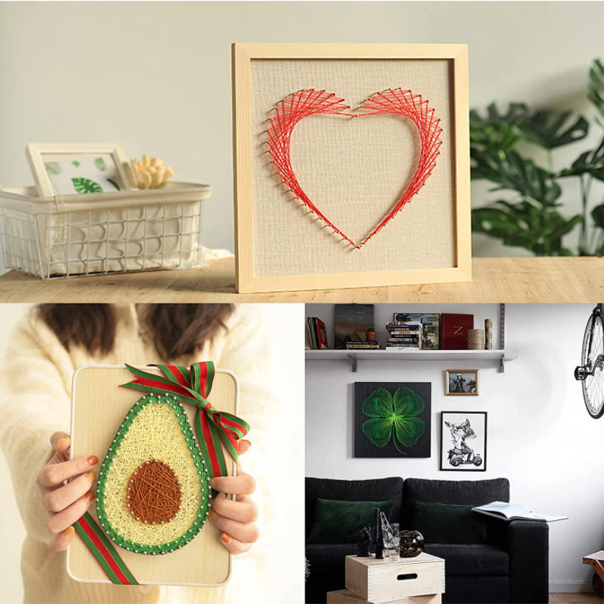 GORGECRAFT Heart String Art Kit Craft Cupcake All Necessary Accessories and Frame for Adults Crafts Kit Arts Projects Home Wall Decorations Unique Gift Wall Decor GORGECRAFT