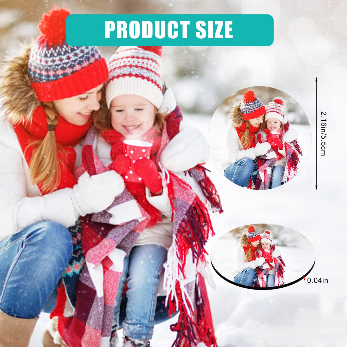 Sublimation Magnet Blanks, 30PCS Sublimation Blank Refrigerator Magnets - Personalized Fridge Magnet Sublimation Blanks Products for Kitchen Office Decorative, 5.5x5.5 cm (Round) Deekypol