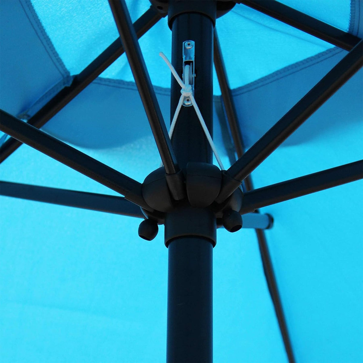 Blissun 7.5 ft Patio Umbrella, Yard Umbrella Push Button Tilt Crank (Light Blue) Blissun