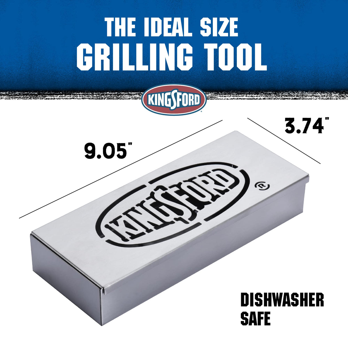 Kingsford Stainless Steel Smoker Box for Grill | Smoking Box for All Grills | Heavy Duty BBQ Accessories | Easy Way to Turn Any Grill Into A BBQ Smoker Kingsford