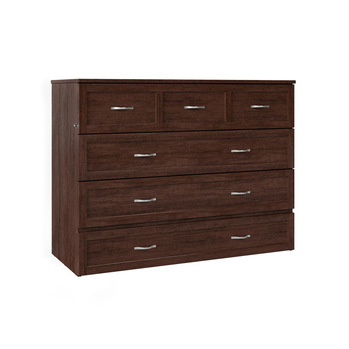 AFI, Northfield Murphy Bed Chest Full with 6" Mattress, Storage Drawer & Built-in USB Charger, Burnt Amber AFI