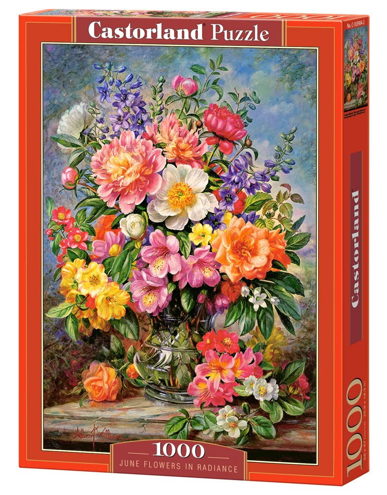 CASTORLAND 1000 Piece Jigsaw Puzzle, June Flowers in Radiance, Flower and Plants Puzzle, Painting Puzzle, Adult Puzzle, Castorland C-103904-2 Castorland