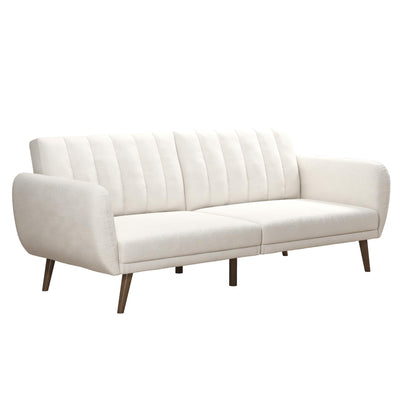 Novogratz Brittany 81.5" Futon Sofa Bed and Couch Sleeper, Ivory Boucle