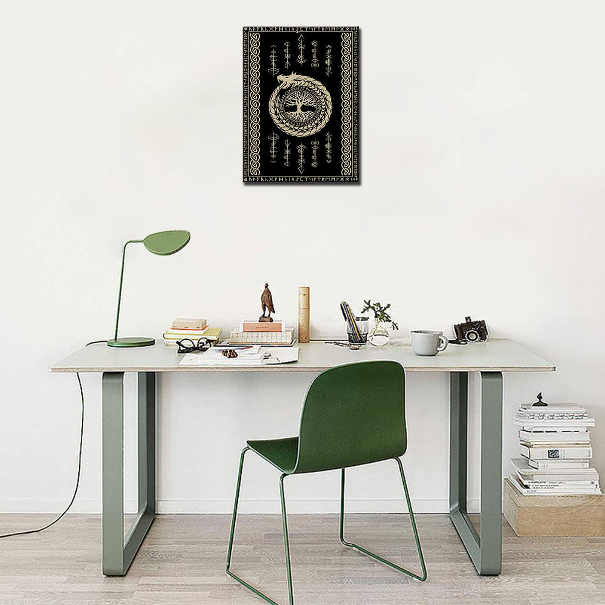 Tree of Life Decor Nordics Vikings Diamond Paintings DIY 5D Kit,Magical Dragon Crystal Rhinestone Picture for Adult Spiritual Religion Alphabet Art by Number Home Decor Norse Gift(12''Wx 16''H) TUMOVO