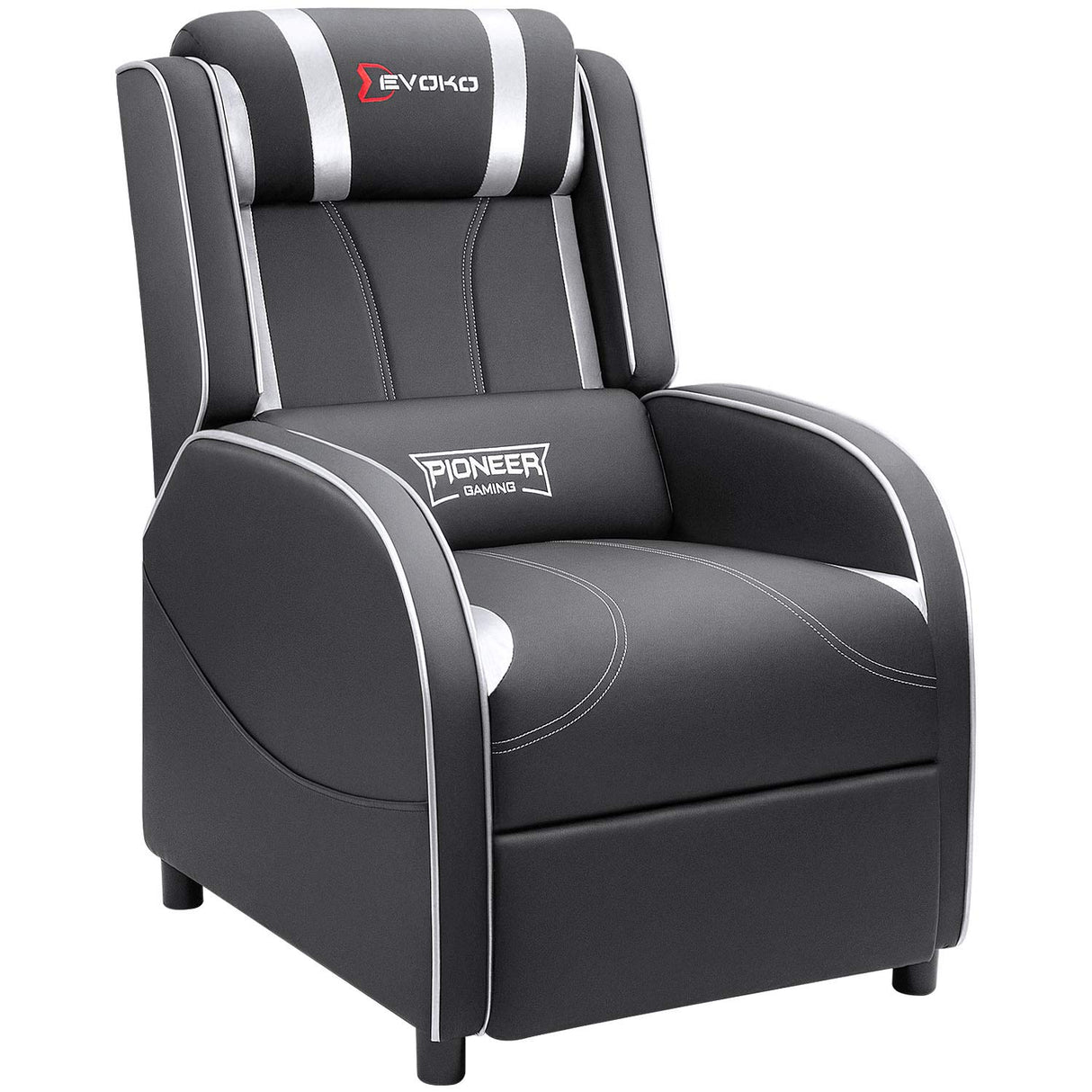 Devoko Massage Gaming Recliner Chair PU Leather Home Theater Seating Single Modern Living Room Sofa Recliners (Silver) Devoko