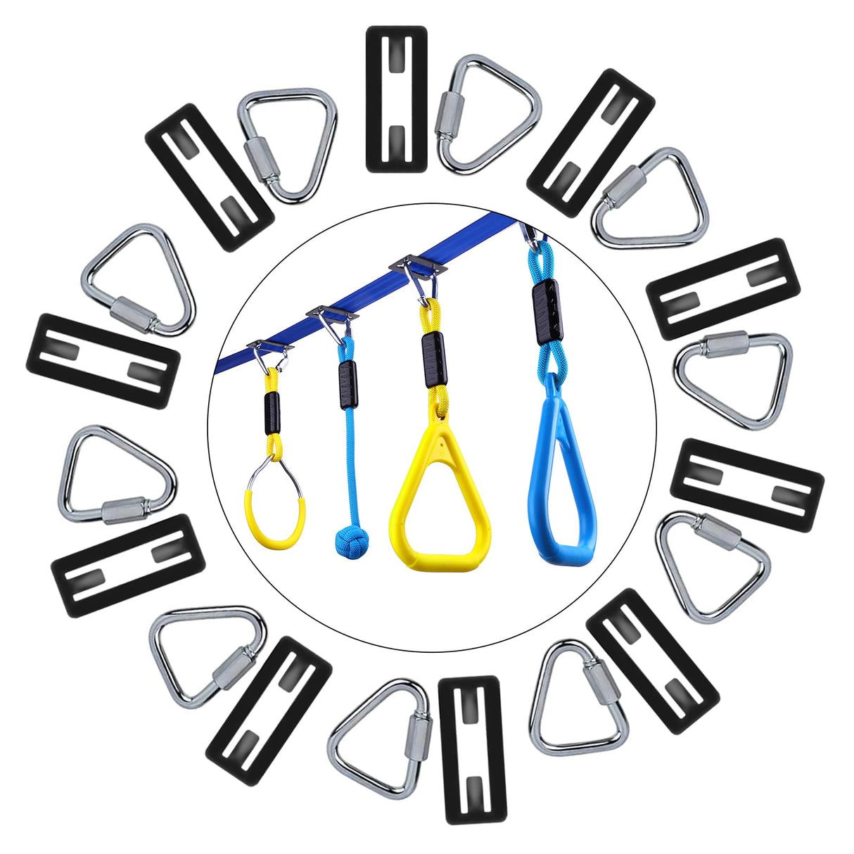 Ninja Warrior Obstacle Course Accessories New Upgraded Buckle for 2” Width Slackline No Tearing Slackline,Quick Buckle – No More Threading,Install in Seconds – Anywhere on The Line Gentle Booms Sports