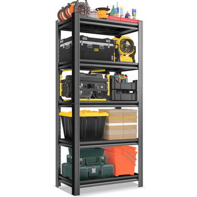 SFTORMAS Metal Garage Shelving Unit, Heavy Duty Adjustable Storage Rack, Steel Shelving, Industrial Shelves for Heavy Tools and Equipment, Ideal for Garage, Basement (5-Tier 63" Hx17 Wx14 D)