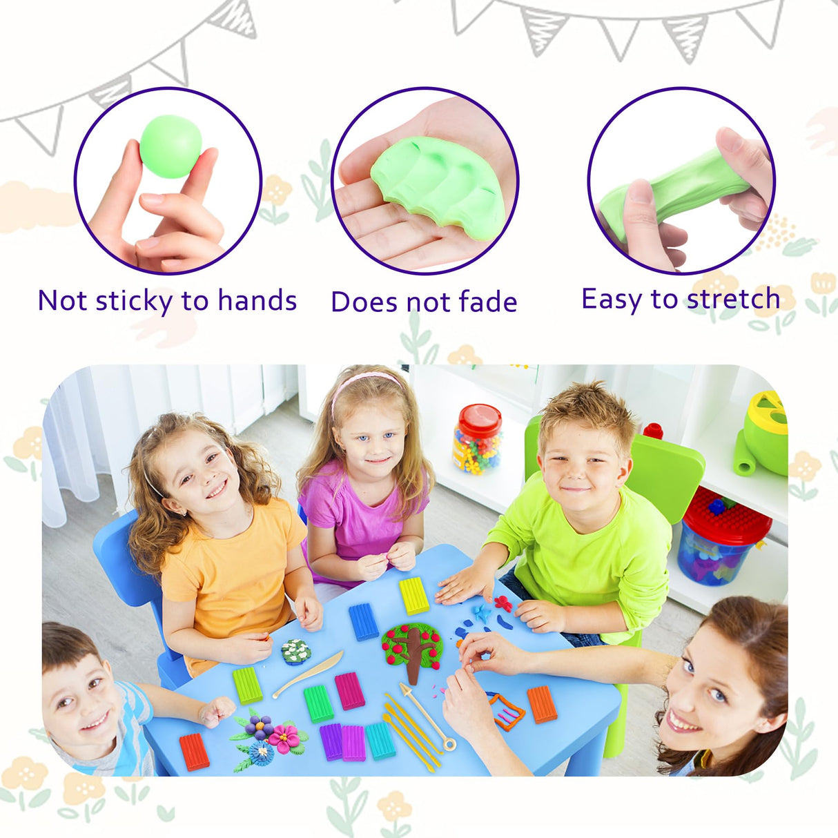 PeacePeo Polymer Clay 110 Colors Non-Sticky Oven Bake Clay 215 Pcs Non-Toxic Modeling Baking Clay for Kids with Sculpting Tools Kit for Adults Beginners Art Craft PeacePeo