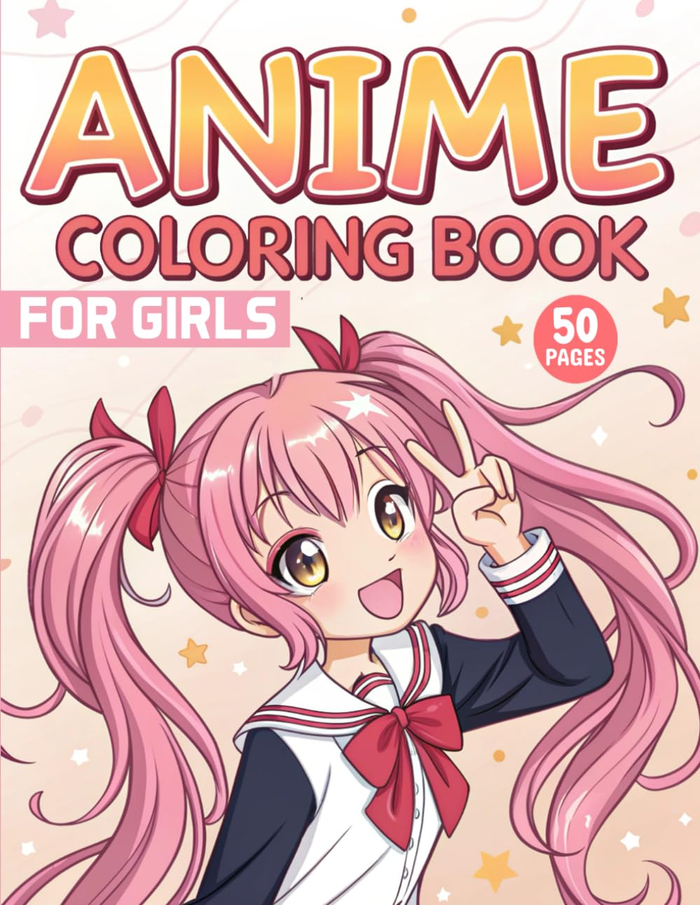 Anime Coloring Book For Girls: 50 Pages of Japanese Anime Characters, Kawaii Girls in Fashion Styles, And Manga Art To Color For Teenagers and Adults Majosta