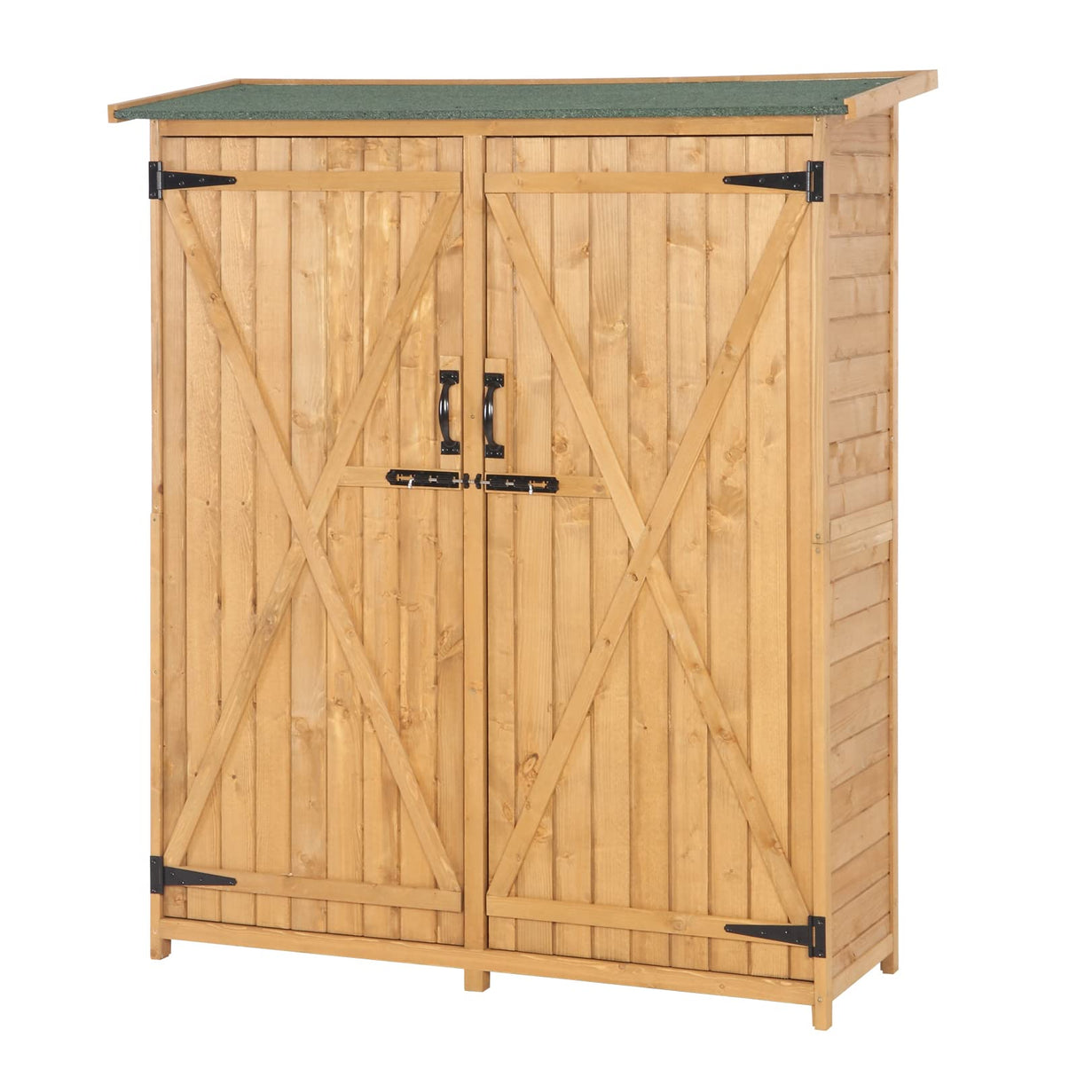 VINGLI Upgraded Outdoor Wooden Storage Shed, Extra Large Garden Shed Outside Tool Cabinet with 2 Safety Latches, Patio Storage Organizer for Garden Yard Lawn Equipment VINGLI