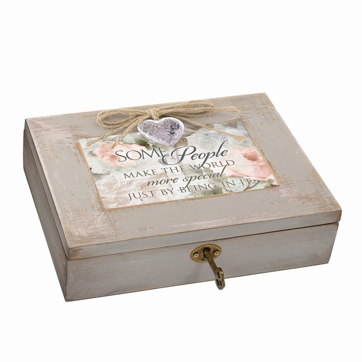 Cottage Garden Make World Special Natural Taupe Wood Locket Music Box Plays What a Wonderful World Cottage Garden
