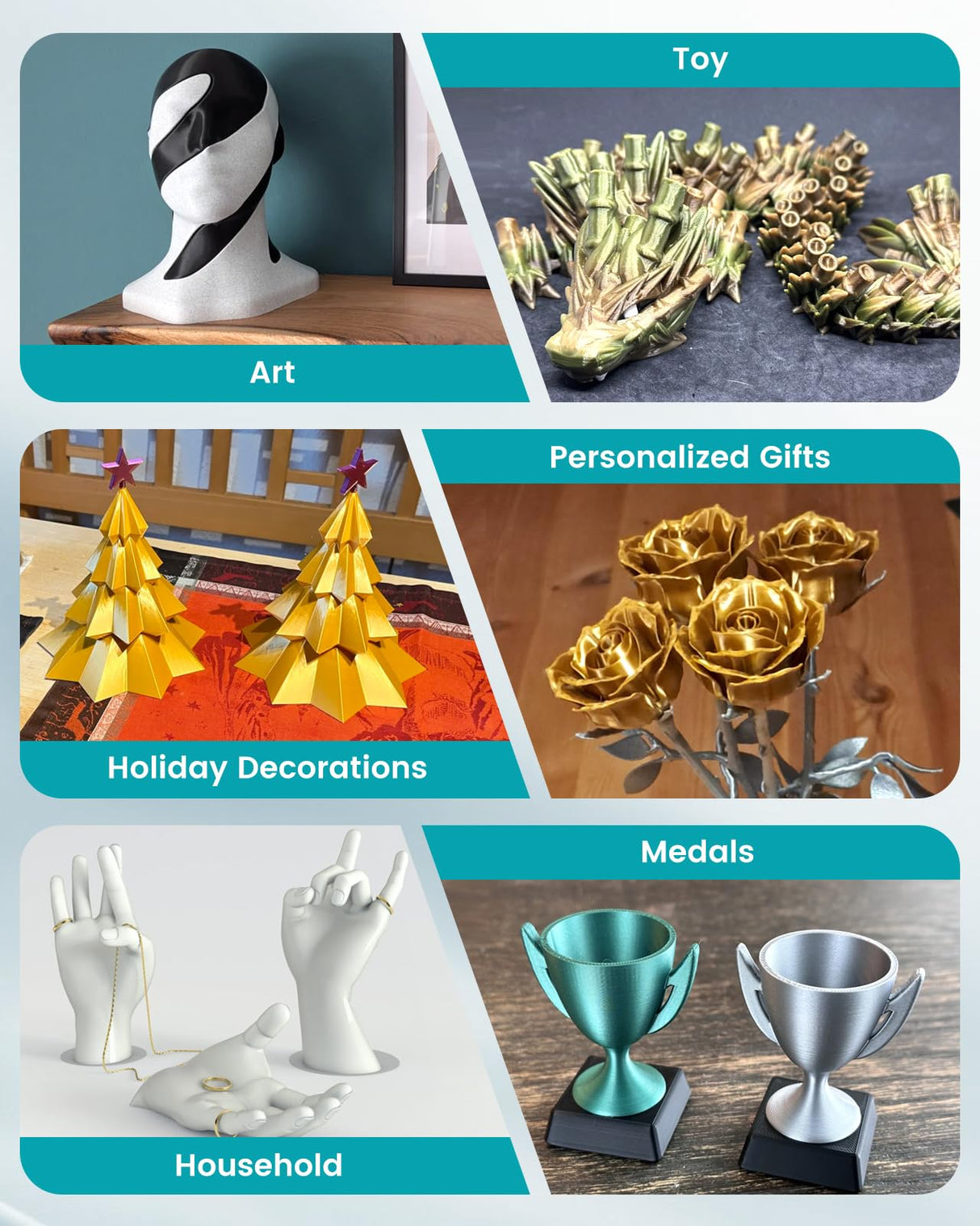 SUNLU Silk PLA+ Filament 1.75mm Multicolor 250gx8, Silky Glossy PLA Plus 3D Printer Filament Bundle, 6 Rainbow Series+Gold+Silver YOOPAI