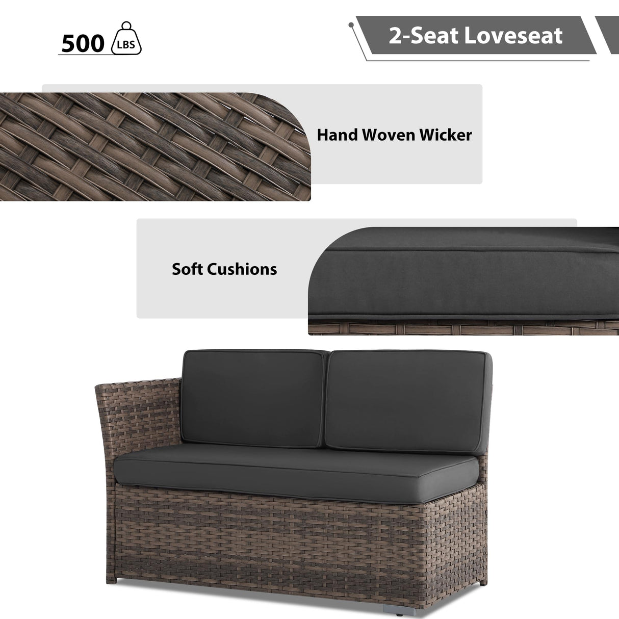 KIGOTY Patio Set 7-Piece Outdoor Dining Set,Patio Table and Chairs Set with Soft Cushions Lawn Furniture for Deck,Backyard, Garden (BR-Grey) KIGOTY