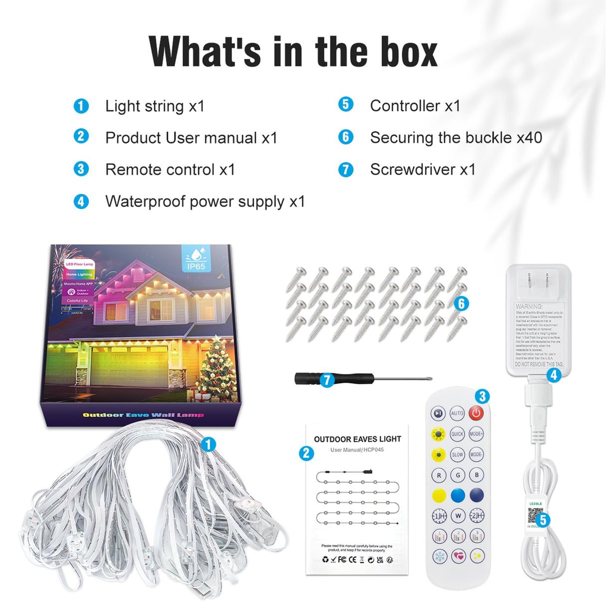 Llamau 50FT Permanent Outdoor Lights - IP65 Waterproof RGB Eaves Lights with Smart App/Remote Control,for Christmas, All Holiday Party, Daily and Accent Lighting, House Roof and Garden Decoration Llamau