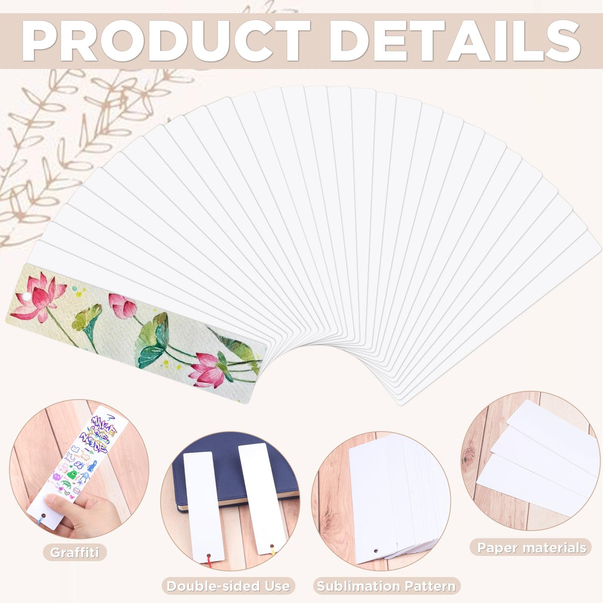 100 Pcs Sublimation Bookmark Blank, Paper DIY Bookmarks with Hole and Colorful Tassels for Crafts,Personalized Tassels Blank Bookmarks Cevhzoe