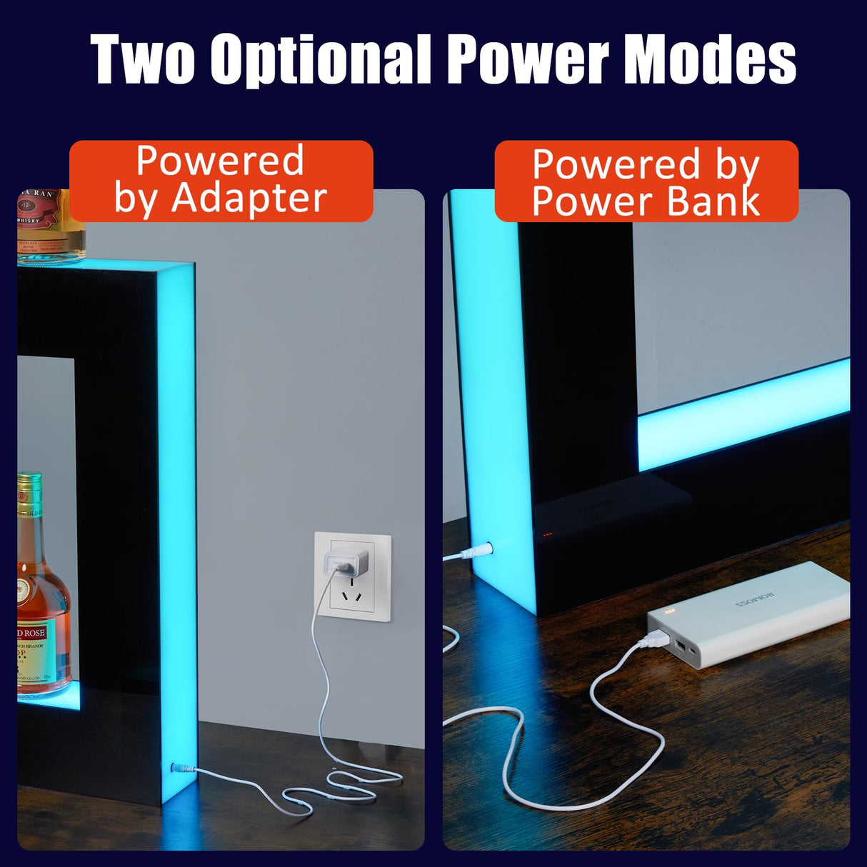 Takywep LED Lighted Liquor Bottle Shelf, Square 2-Tier 48 Inch Bar Bottle Display Shelf with Remote & App Control, 16 Colors, Wall Mounted Acrylic Liquor Shelf for Home Commercial Bar Takywep