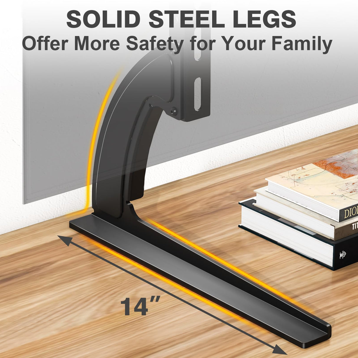 TAVR Universal Table Top TV Stand Mount for 27 30 32 37 40 43 47 50 55 60 65 Inch LCD LED Flat/Curved Screen TVs, Height Adjustable TV Legs, Strong TV Base Holds up to 88 lbs, Max VESA 800x500mm TAVR Furniture